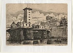 Notre Dame Pumphouse, Paris   by Charles Meryon (French, 1821–1868)