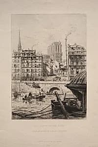 Old Paris:  Notre Dame by Alfred Brunet-Debaines (French, 1845–1939)