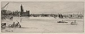 Old Westminster Bridge by James McNeill Whistler (American, 1834–1903)