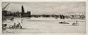 Old Westminster Bridge by James McNeill Whistler (American, 1834–1903)