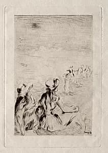 On the Beach at Berneval by Pierre-Auguste Renoir (French, 1841–1919)