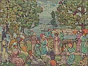 On the Beach, No. 3 by Maurice Prendergast (American, 1858–1924)