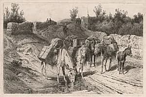 On the Road to Santa Fe by Peter Moran (American, 1841–1914)