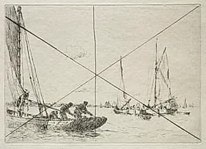 Oyster Dredging, West Mersea by Arthur John Trevor Briscoe (British, 1873–1943)