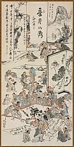 Painting Party by Kawanabe Kyōsai (Japanese, 1831–1889)