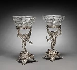 Pair of Compotes and Stands by House of Fabergé (Russian, 1842–1918)