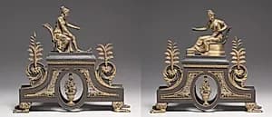 Pair of firedogs by Unknown Artist