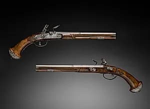 Pair of Flintlock Pistols by Gio Borgognone (Italian)