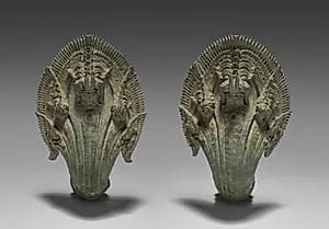 Pair of naga finials by Unknown Artist