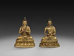 Pair of Seated Buddhas by Unknown Artist