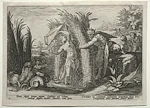 Pan Pursuing Syrinx by Hendrick Goltzius (Dutch, 1558–1617)