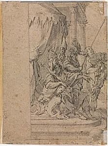 Panthea before Cyrus? (verso) by Michel Dorigny (French, 1617–1665)