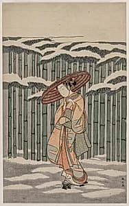 Passing the Bamboo Grove by Suzuki Harunobu (Japanese, 1724–1770)