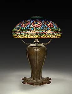 Peacock Table Lamp by Clara Wolcott Driscoll (American, 1861–1944)