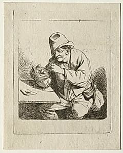 Peasant Lighting his Pipe by Cornelis Pietersz Bega (Dutch, 1631/32–1664)