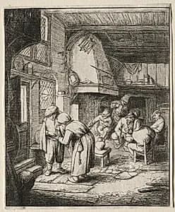 Peasant Settling his Debt by Adriaen van Ostade (Dutch, 1610–1684)