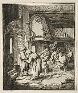 Peasant Settling his Debt by Adriaen van Ostade (Dutch, 1610–1684)