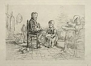 Peeling Potatoes by Jozef Israëls (Dutch, 1824–1911)