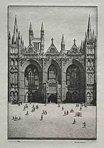 Peterborough Cathedral by Herbert Gordon Warlow (British, 1885–1942)