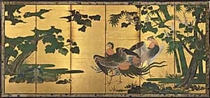 Phoenixes and Paulownia by Tosa Mitsuyoshi (Japanese, 1539–1613)