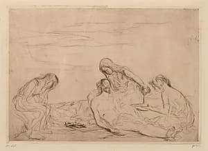 Pietà (third plate) by Jean Louis Forain (French, 1852–1931)