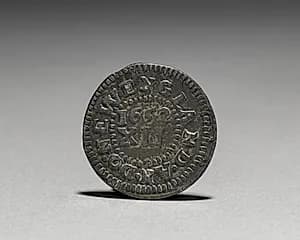 Pine Tree Shilling (reverse) by John Hull (American, 1624–1683)