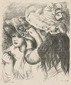 Pinning the Hat by Pierre-Auguste Renoir (French, 1841–1919)