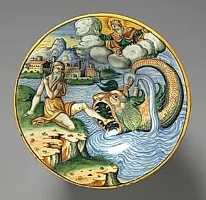 Plate Depicting Jonah by Unknown Artist