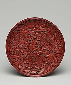 Plate with Peony Decoration by Unknown Artist
