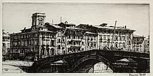 Ponte di Mezzo, Pisa by Francis Dodd (British, 1874–1949)