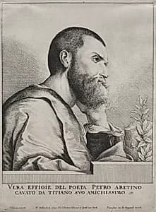 Portrait of Pietro Aretino by Wenceslaus Hollar (Bohemian, 1607–1677)