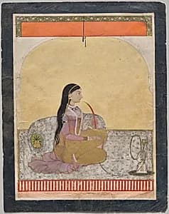 Princess smoking a hookah by Unknown Artist