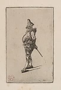 Punchinello, after Meissonier by Henri Charles Guérard (French, 1846–1897)