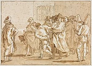 Punchinello Arrested by Giovanni Domenico Tiepolo (Italian, 1727–1804)