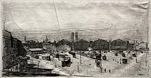 Railroad Station by Sion Longley Wenban (American, 1848–1897)