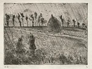 Rain Effect by Camille Pissarro (French, 1830–1903)