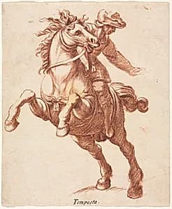Rearing Horse and Rider by Antonio Tempesta (Italian, 1555–1630)