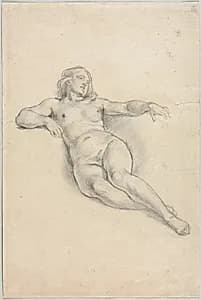 Reclining Female Nude (recto) by Anonymous