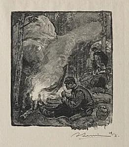 Repas des Bûcherons by Auguste Louis Lepère (French, 1849–1918)
