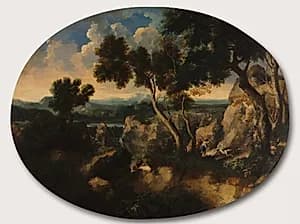 Rocky Landscape with Hunters by Gaspard Dughet (French, 1615–1675)