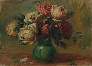 Roses in a Vase by Pierre-Auguste Renoir (French, 1841–1919)