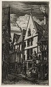 Rue des Toiles, Bourges by Charles Meryon (French, 1821–1868)
