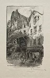 Rue Galande by Auguste Louis Lepère (French, 1849–1918)