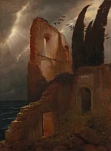 Ruin by the Sea by Arnold Böcklin (Swiss, 1827–1901)