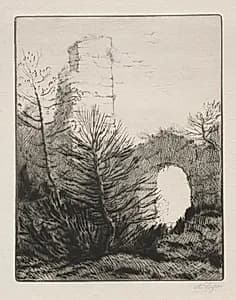 Ruins of a Monastery by Alphonse Legros (French, 1837–1911)