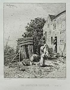 Rustic House by Charles-Émile Jacque (French, 1813–1894)