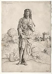Saint John the Baptist by Giulio Campagnola (Italian, 1482–1515)