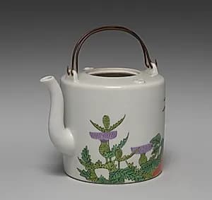 Sake Pourer with Flowers by Seifū Yohei III (Japanese, 1851–1914)