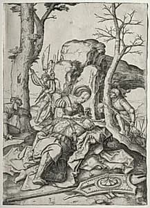 Samson and Delilah by Lucas van Leyden (Dutch, 1494–1533)