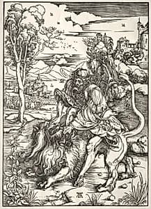 Samson and the Lion by Albrecht Dürer (German, 1471–1528)